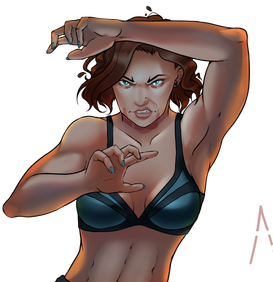 Shadowheart snuggling a BG3 "Tav" featuring full render and intensive background.